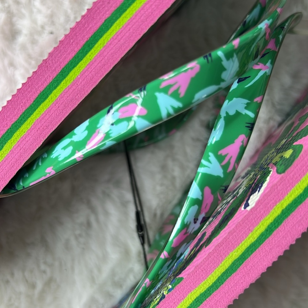 VERA BRADLEY Marion Floral Flip Flops NEW Tropical Sandal Thongs Summer MED  7-8 - Picture 12 of 15
